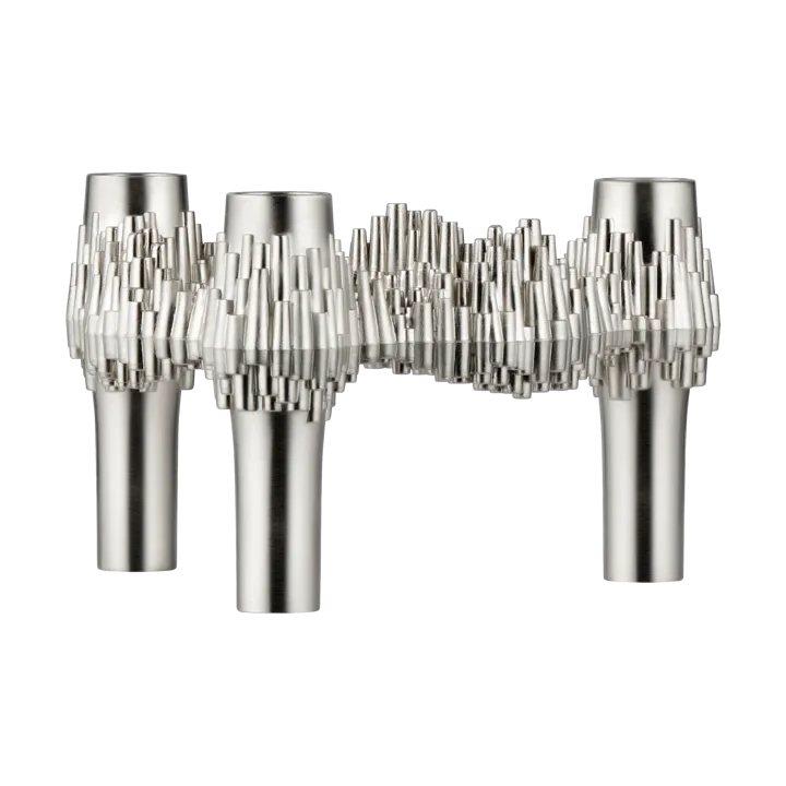 Portacandele STOFF Nagel Quist - Cromo spazzolato - STOFF Nagel