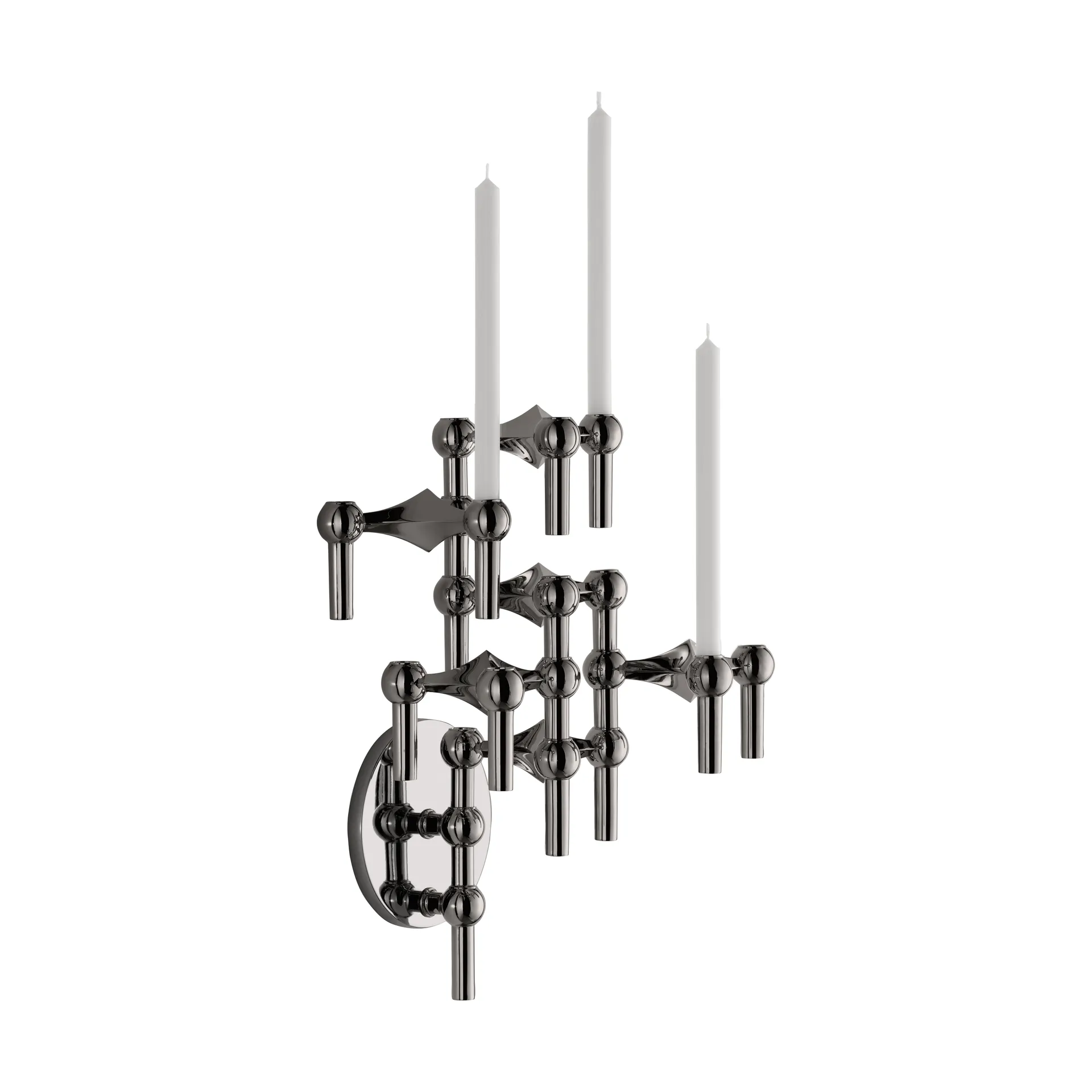 STOFF Nagel portacandele da parete, Cromo nero STOFF Nagel