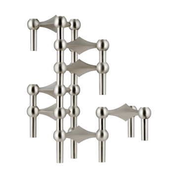 Portacandela Nagel - Cromo spazzolato - STOFF