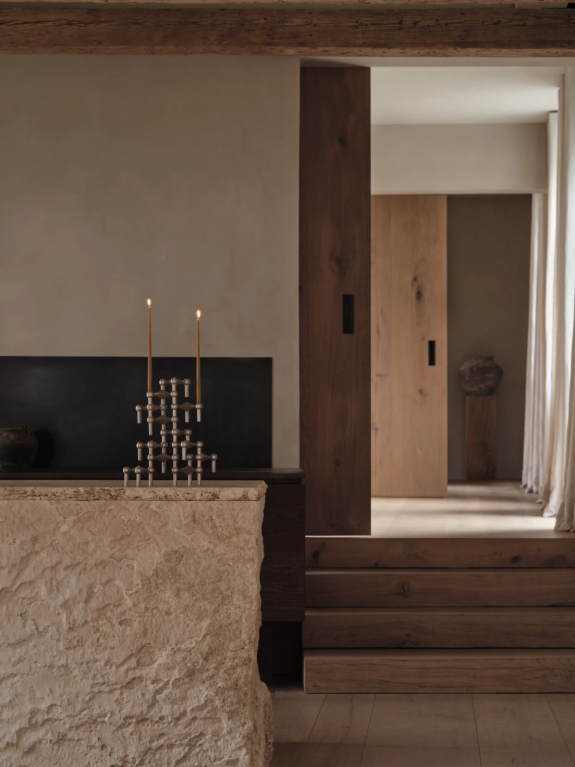 Portacandela Nagel, Cromo spazzolato STOFF