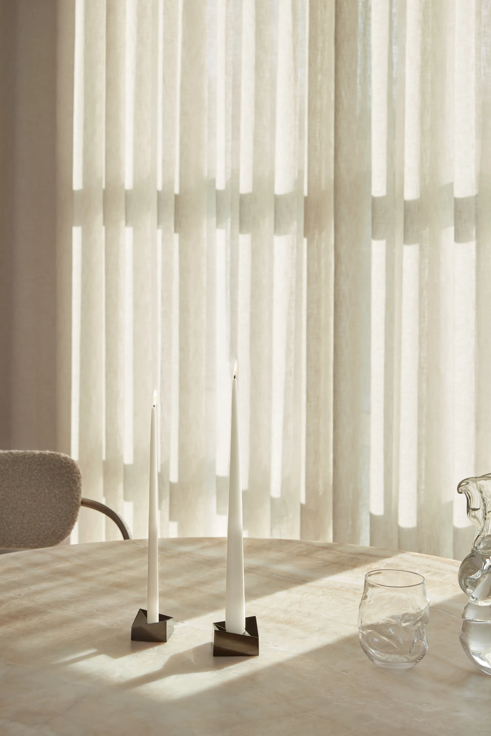 Portacandela piccolo STOFF Nagel Reflect 2,7 cm, Nero, cromo STOFF