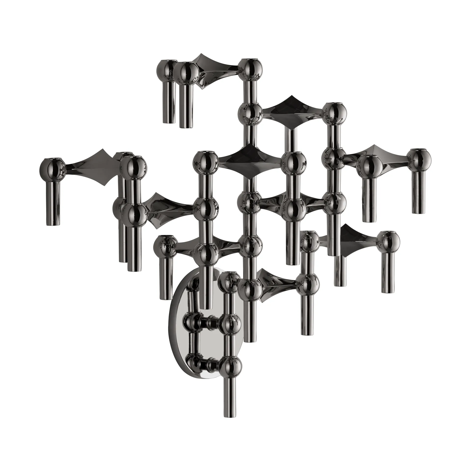 Portacandele da parete STOFF Nagel, Cromo nero STOFF