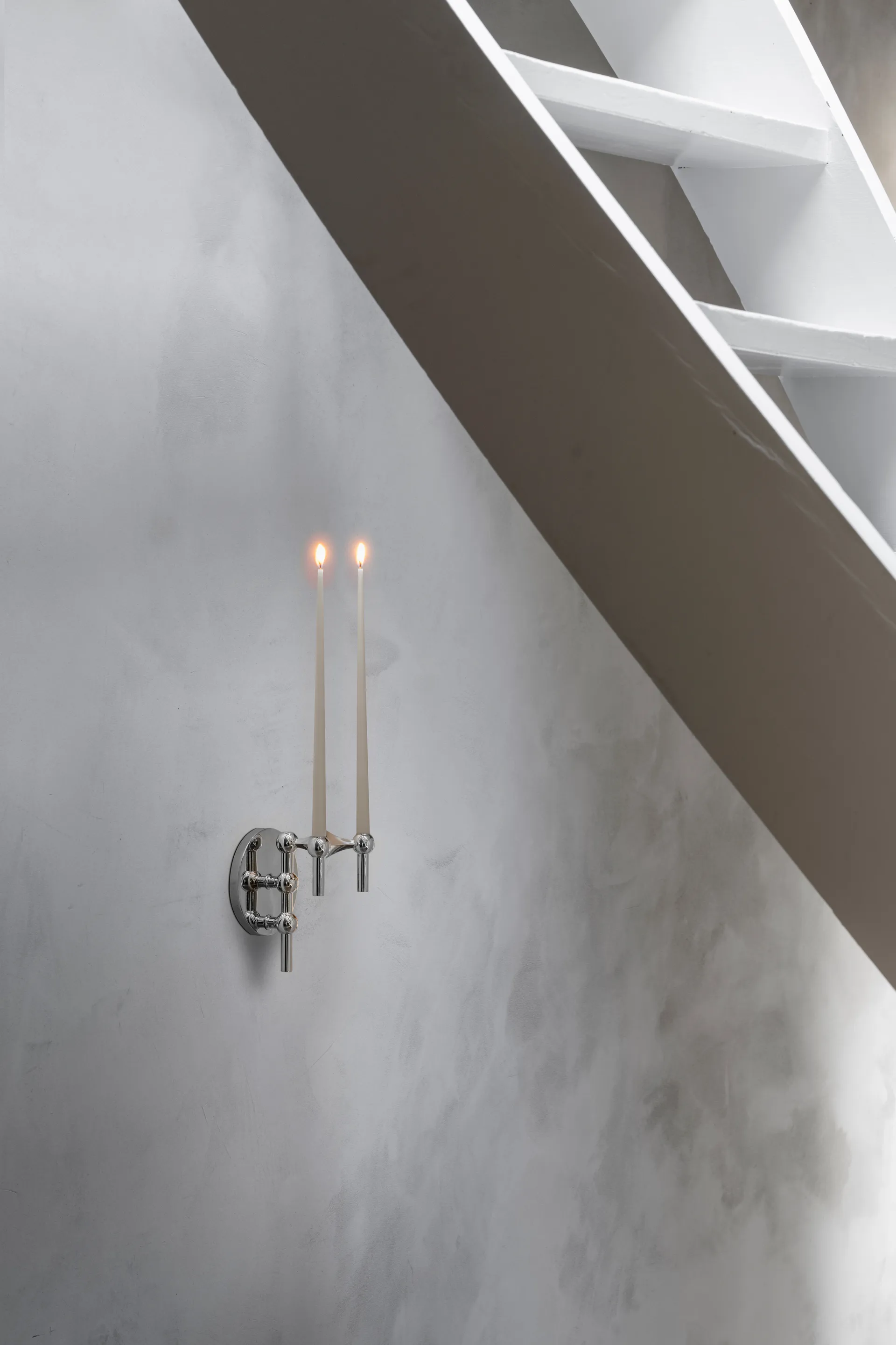 Portacandele da parete STOFF Nagel, Cromo STOFF