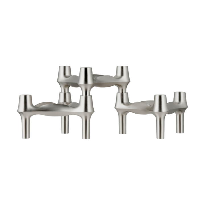 Portacandele STOFF BMF 3 pezzi - Cromo spazzolato - STOFF