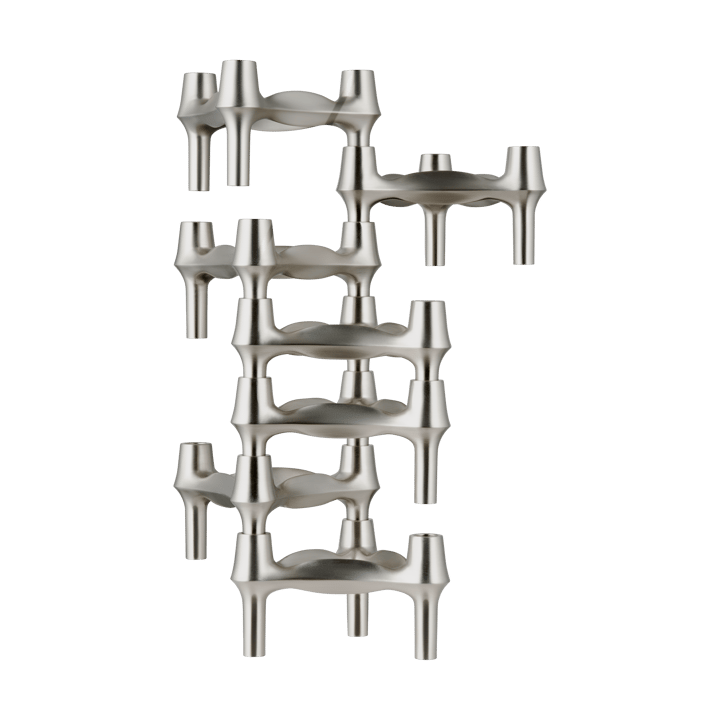 Portacandele STOFF BMF , Cromo spazzolato STOFF