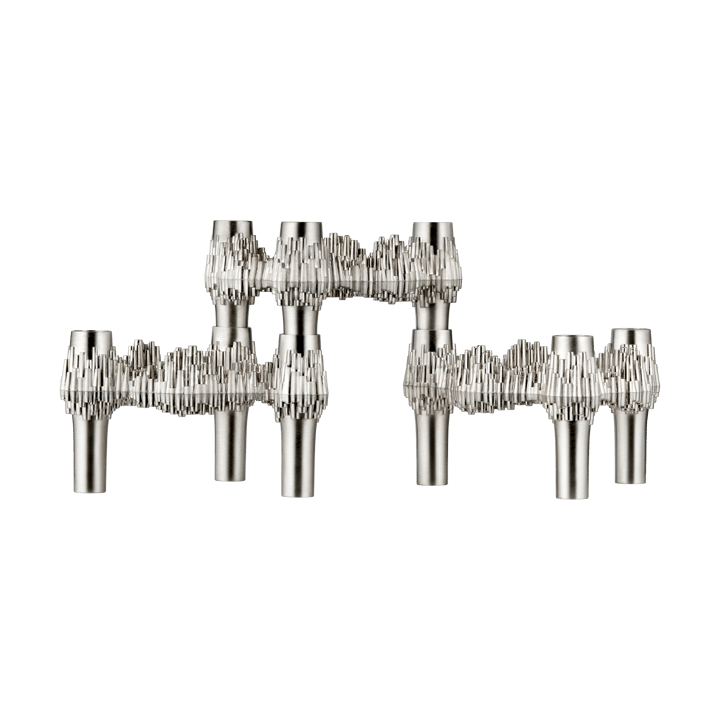 Portacandele STOFF Quist 3 pezzi - Cromo spazzolato - STOFF