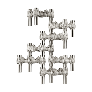 Portacandele STOFF Quist 3 pezzi - Cromo spazzolato - STOFF