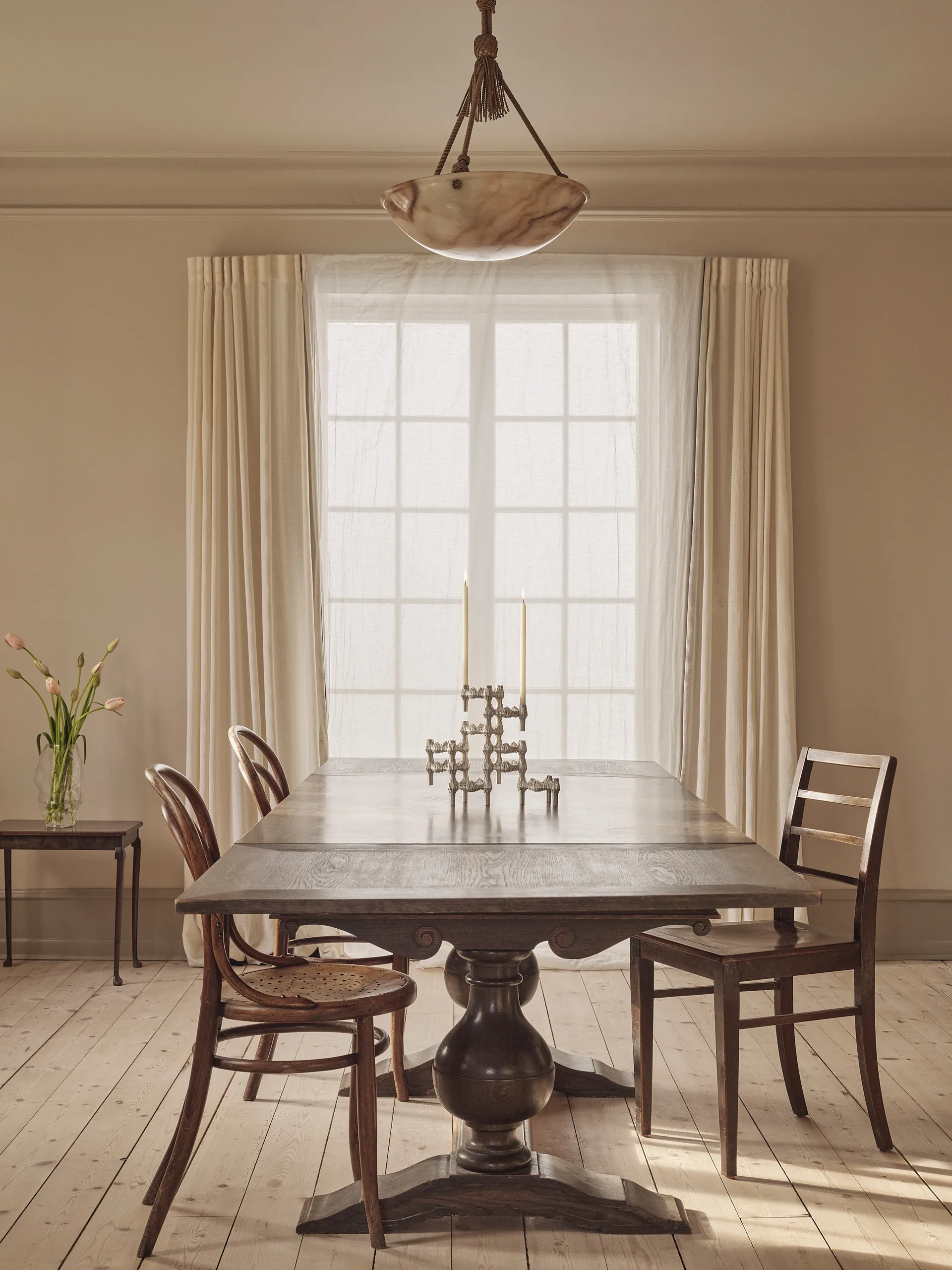 Portacandele STOFF Quist 3 pezzi, Cromo spazzolato STOFF