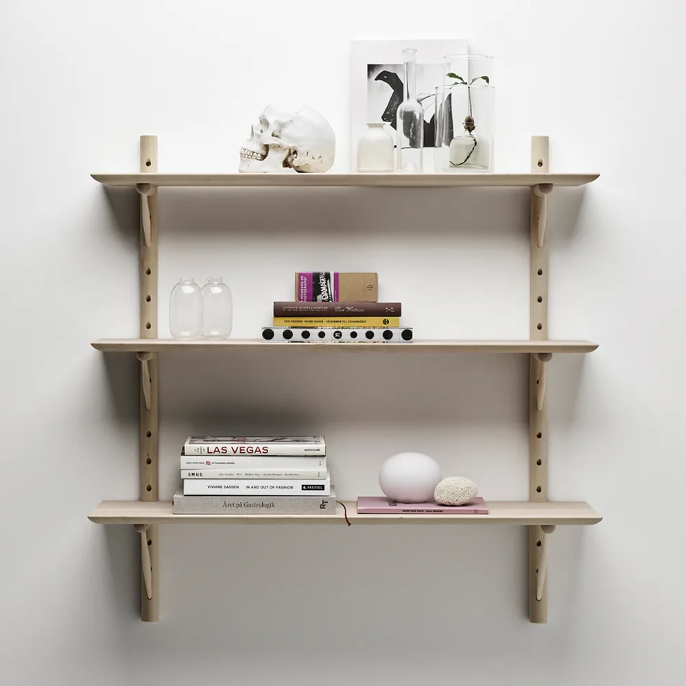 Applique Ikon, betulla chiara laccata opaca, profondità: 21 cm Stolab