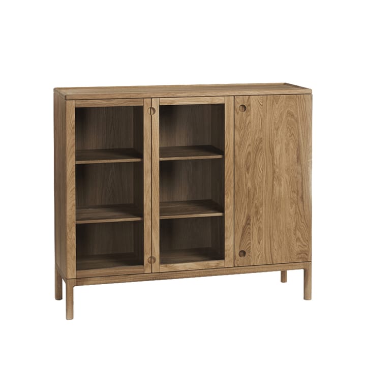 Credenza alta Prio - Rovere oliato naturale, anta in vetro - Stolab