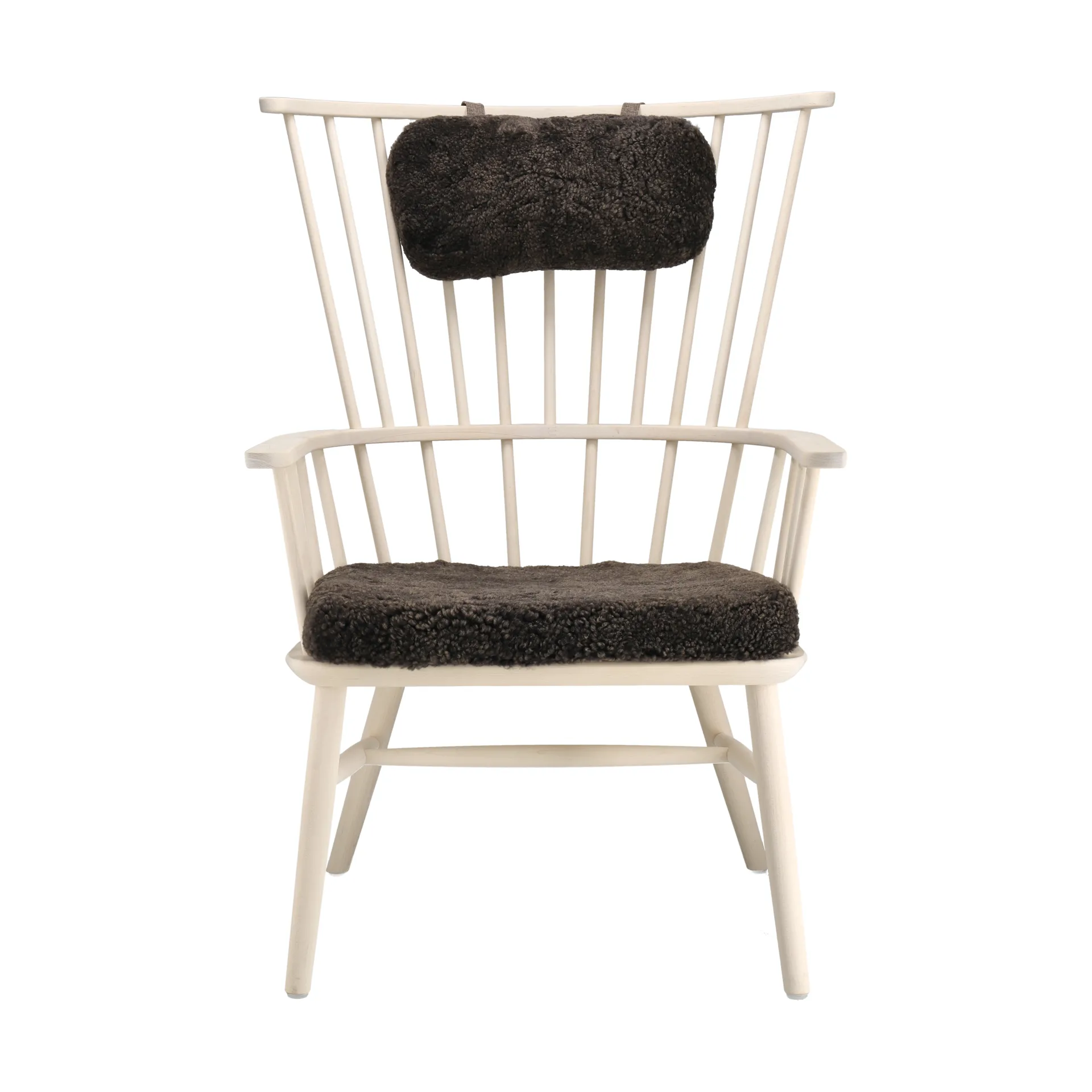 Poltrona con cuscino&poggiatesta Henriette Olio bianco-Espresso Stolab