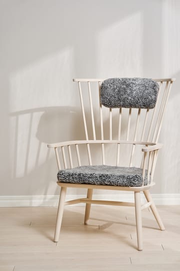 Poltrona con cuscino&poggiatesta Henriette Olio bianco-Scand. grigio - undefined - Stolab