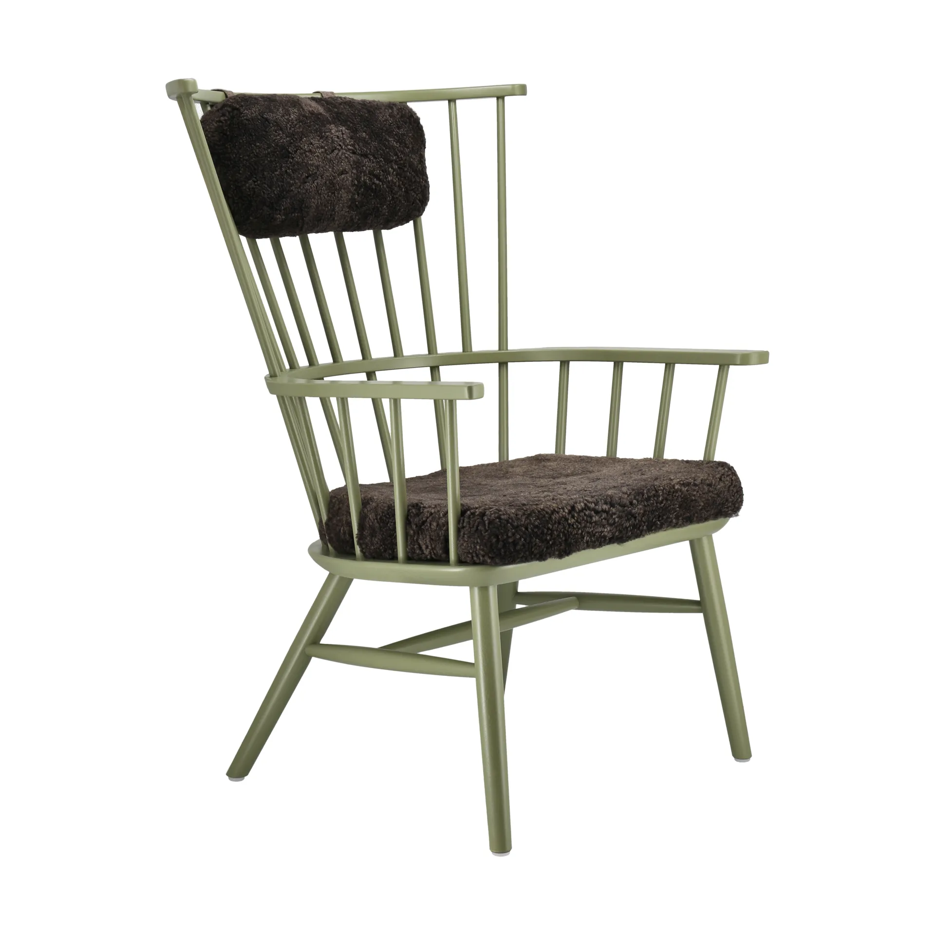 Poltrona con cuscino&poggiatesta Henriette Verde oliva-Espresso Stolab