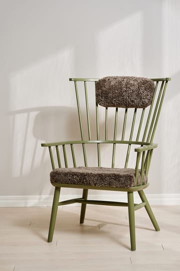 Poltrona con cuscino&poggiatesta Henriette Verde oliva-Sahara - undefined - Stolab