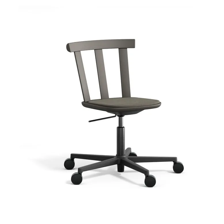 Sedia Alt in betulla girevole con sedile rivestito, Hallingdal 65-153 dark grey-mörkgrå 62 Stolab