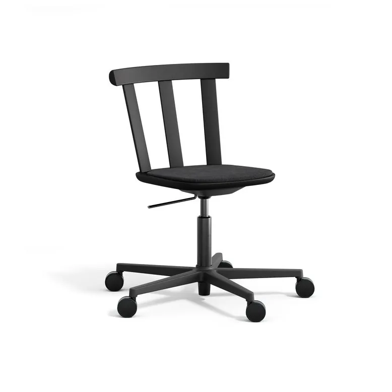 Sedia Alt in betulla girevole con sedile rivestito, Hallingdal 65-180 nero-opaco nero 99 Stolab