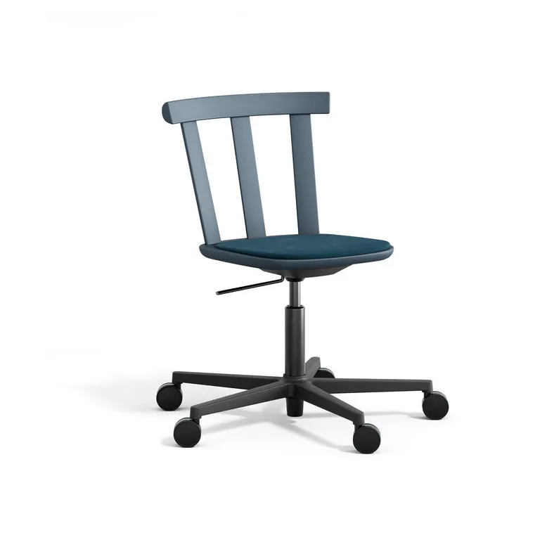 Sedia Alt in betulla girevole con sedile rivestito, Vidar 4, 733 blue-åska 66 Stolab