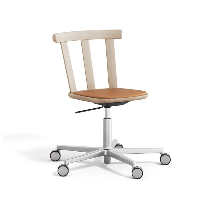 Sedia Alt in rovere girevole con sedile rivestito, Elmotique 43024-opaco chiaro Stolab