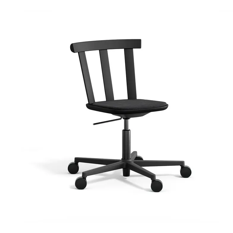 Sedia Alt in rovere girevole con sedile rivestito, Hallingdal 65-180 nero-opaco nero 99 Stolab