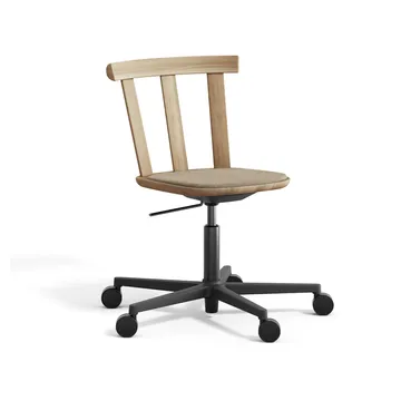 Sedia Alt in rovere girevole con sedile rivestito - Hallingdal 65-220-olio naturale - Stolab