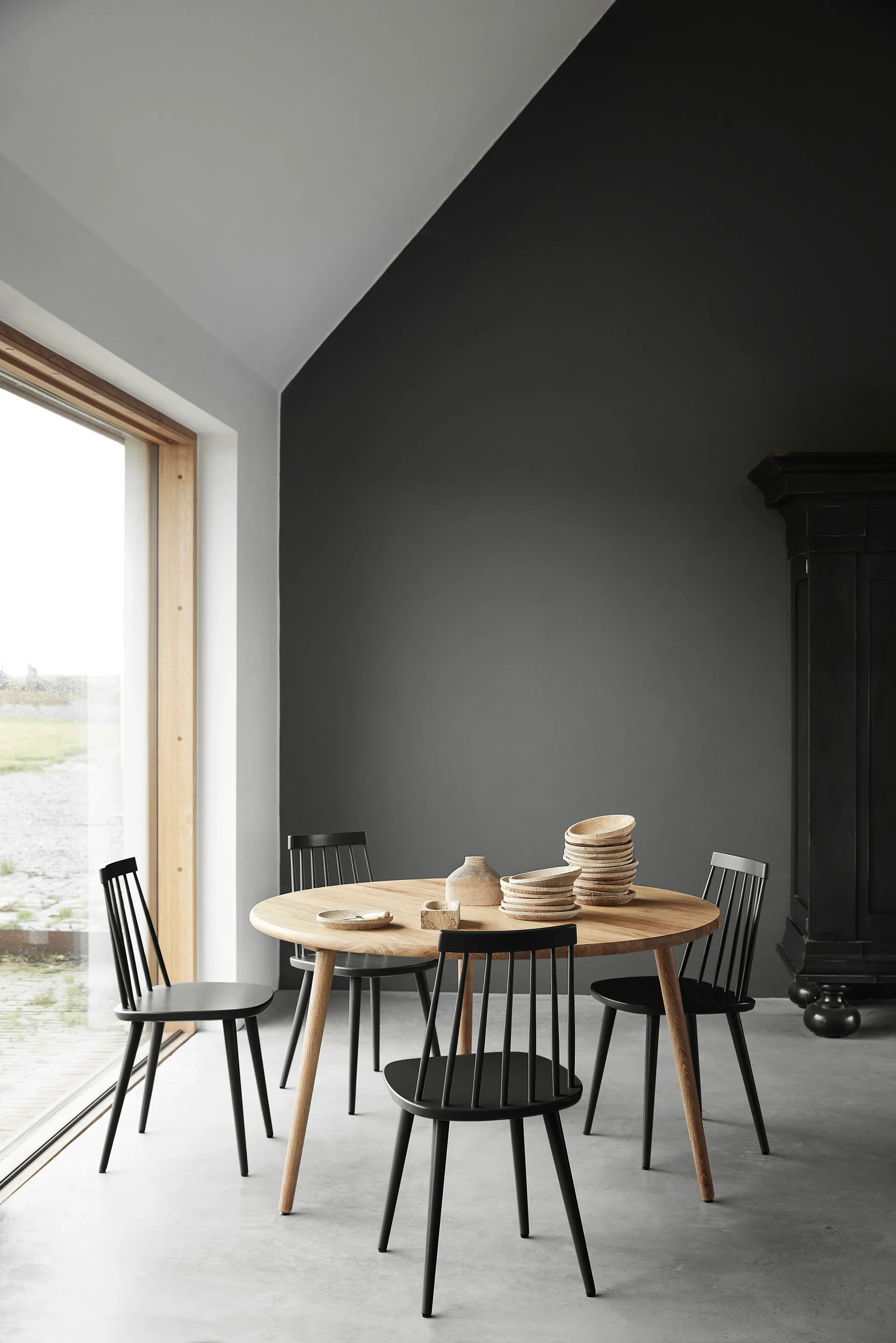 Sedia in rovere Pinnockio, Matte Black 99 Stolab