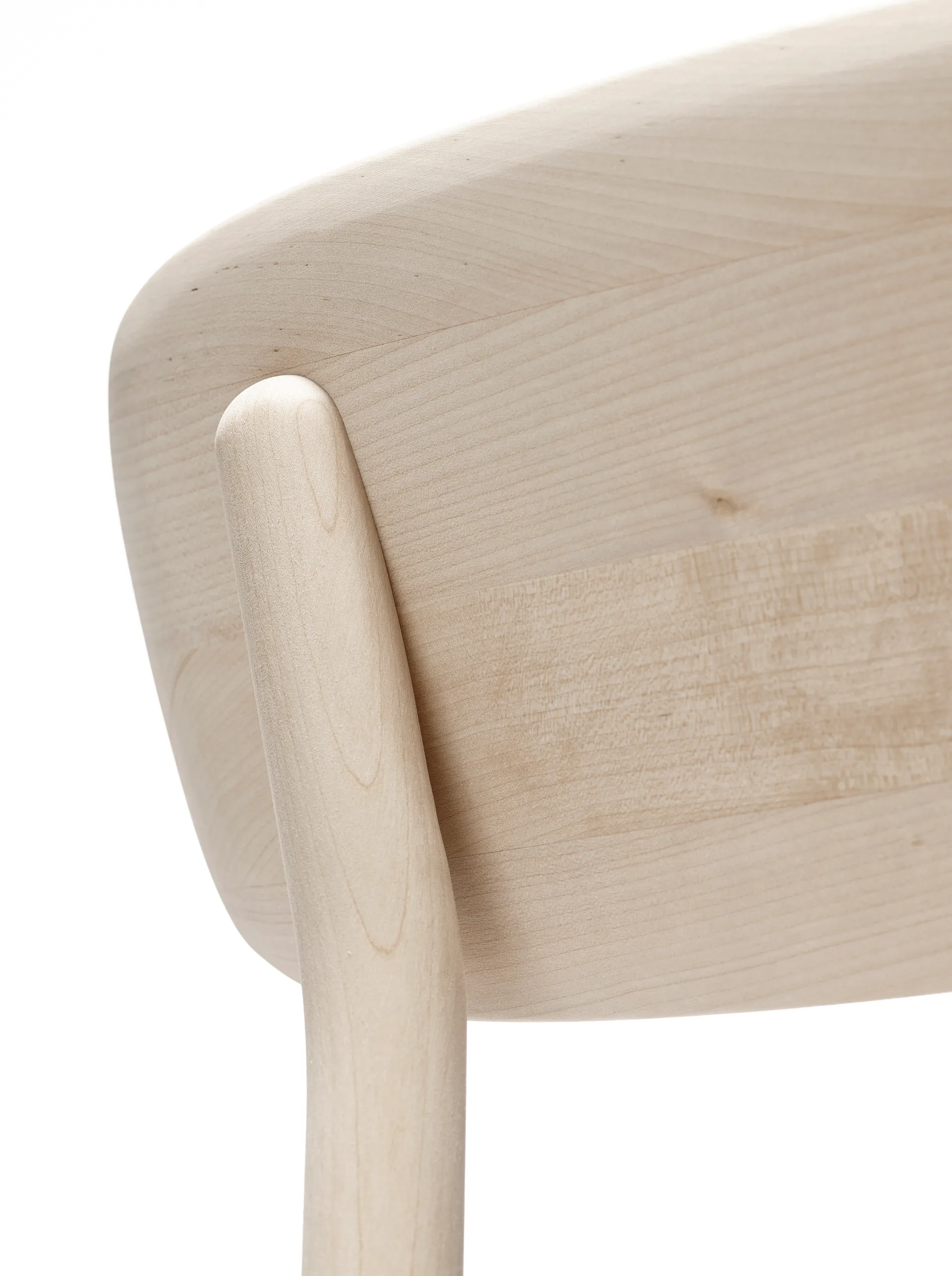 Sedia Prima Vista in betulla oliata bianca, Tessuto hallingdal 65, 130 grigio Stolab