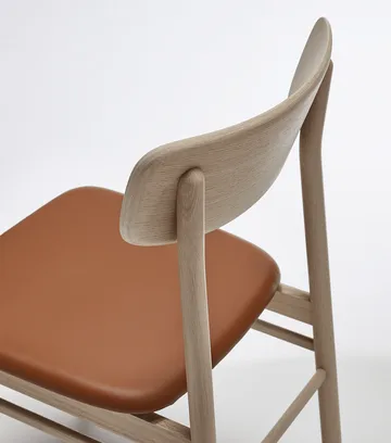 Sedia Prima Vista in rovere chiaro laccato opaco - Pelle Elmosoft 43807 cognac - Stolab