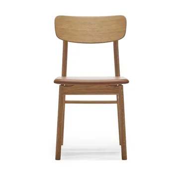 Sedia Prima Vista in rovere oliato - Pelle Elmosoft 43807 cognac - Stolab