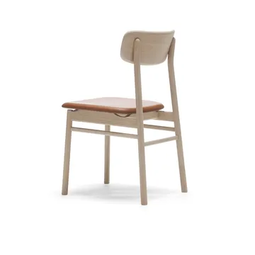 Sedia Prima Vista in rovere oliato - Pelle Elmosoft 43807 cognac - Stolab