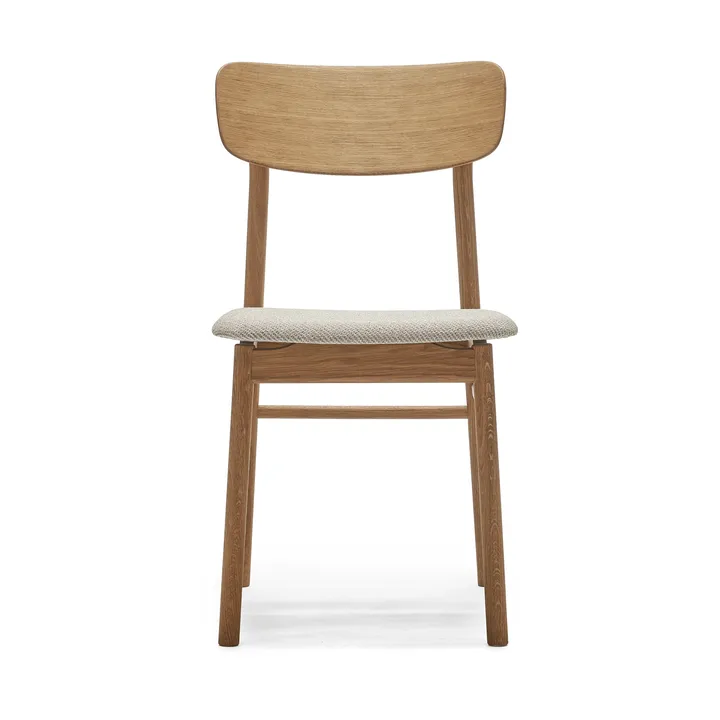 Sedia Prima Vista in rovere oliato - Tessuto Atto Driftwood V3576/01 grigio - Stolab