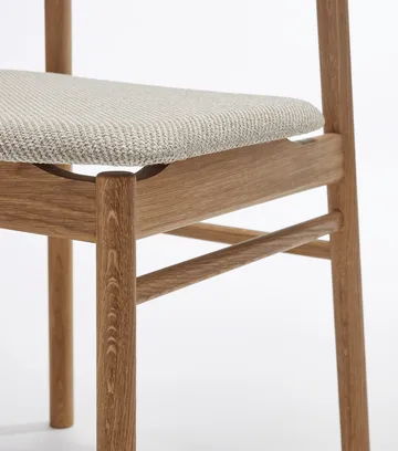 Sedia Prima Vista in rovere oliato - Tessuto Atto Driftwood V3576/01 grigio - Stolab