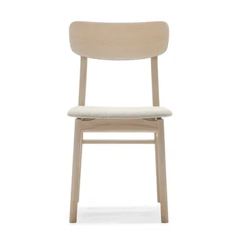 Sedia Prima Vista in rovere oliato - Tessuto Atto Driftwood V3576/01 grigio - Stolab