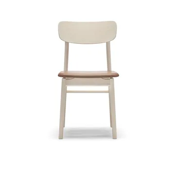 Sedia Prima Vista - Pelle Elmosoft 43807 cognac-betulla chiara laccata opaca - Stolab