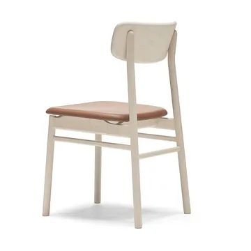 Sedia Prima Vista - Pelle Elmosoft 43807 cognac-betulla chiara laccata opaca - Stolab