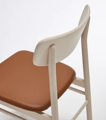 Sedia Prima Vista - Pelle Elmosoft 43807 cognac-betulla chiara laccata opaca - Stolab