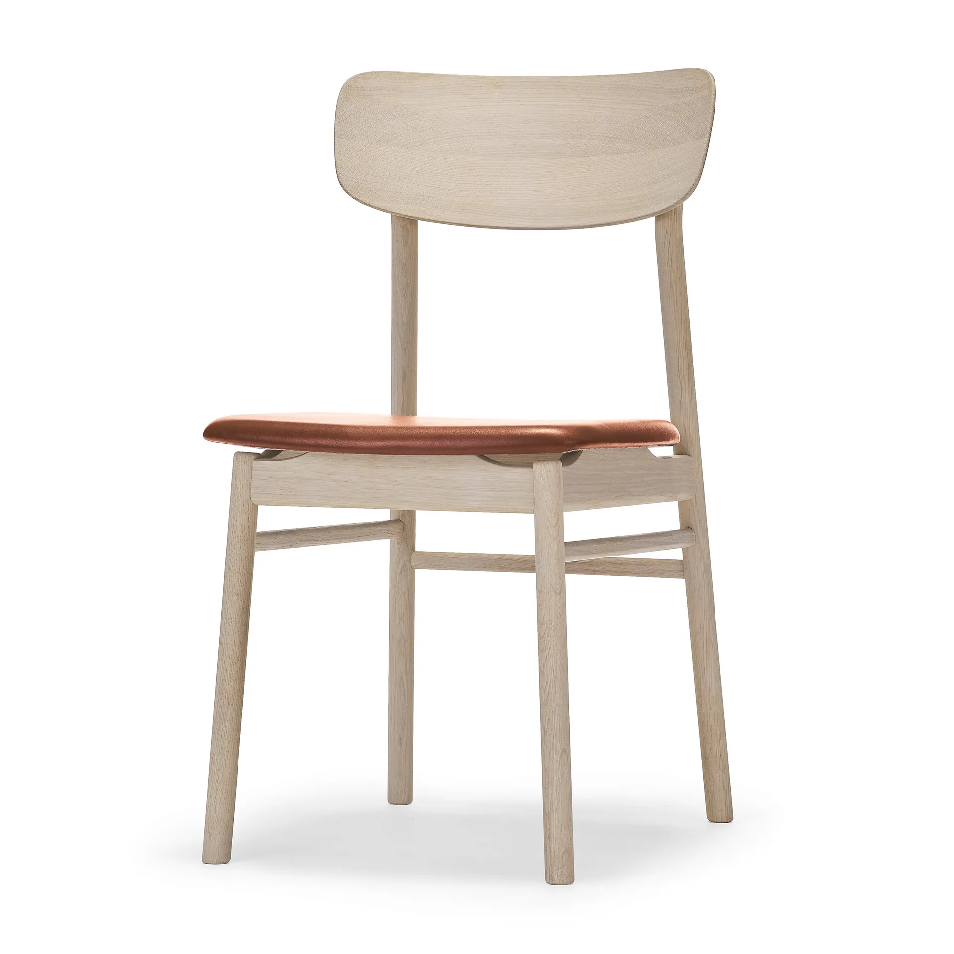 Sedia Prima Vista, Pelle elmotique 43807 cognac-betulla chiara laccata opaca Stolab