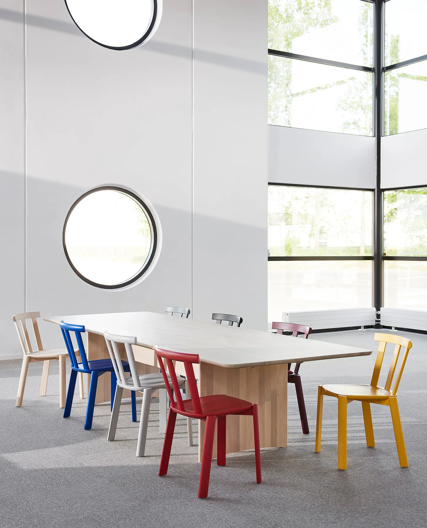 Tavolo Alt 90x320 cm betulla, Laccato opaco chiaro Stolab