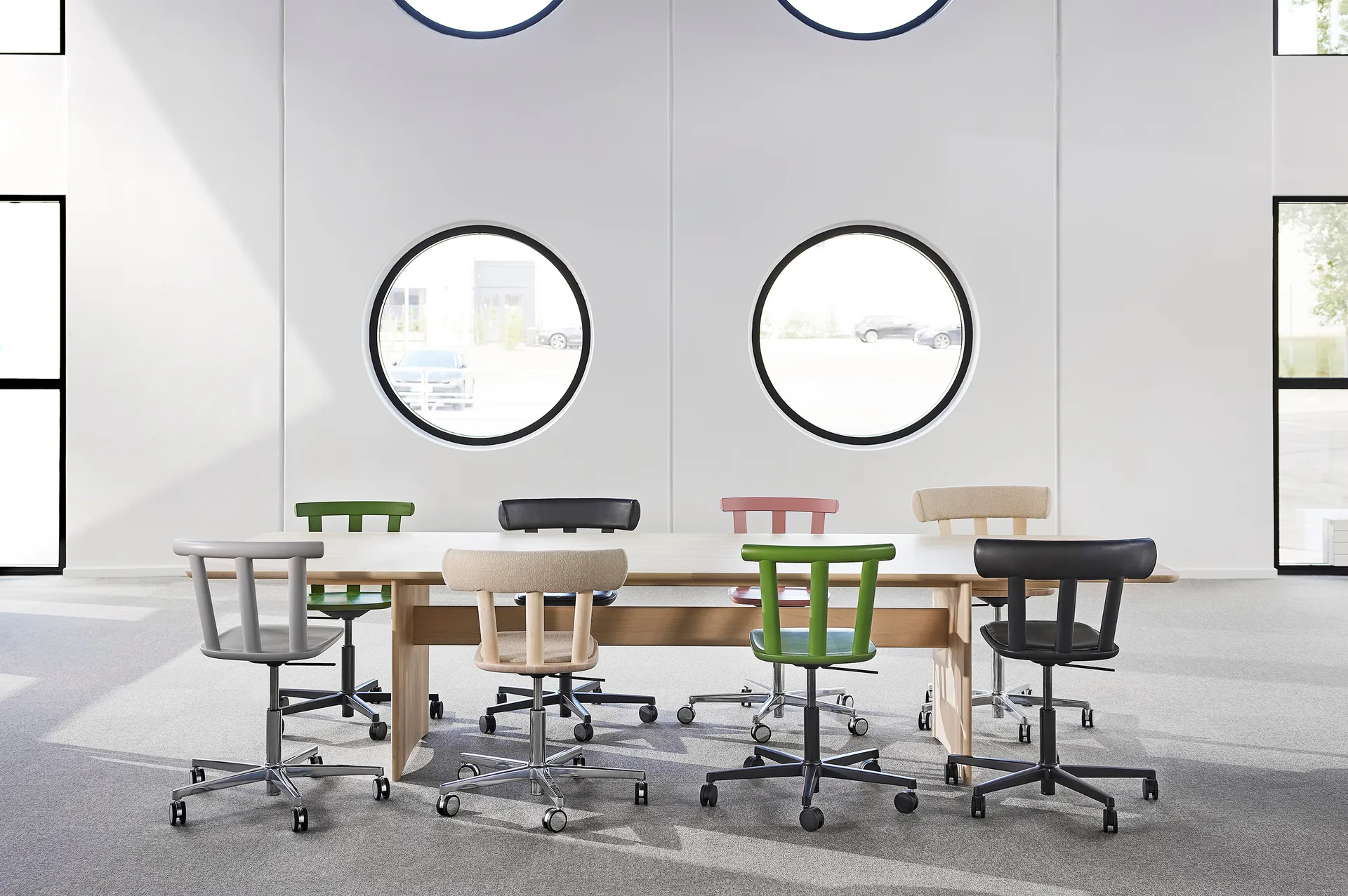 Tavolo Alt 90x320 cm betulla, Laccato opaco chiaro Stolab