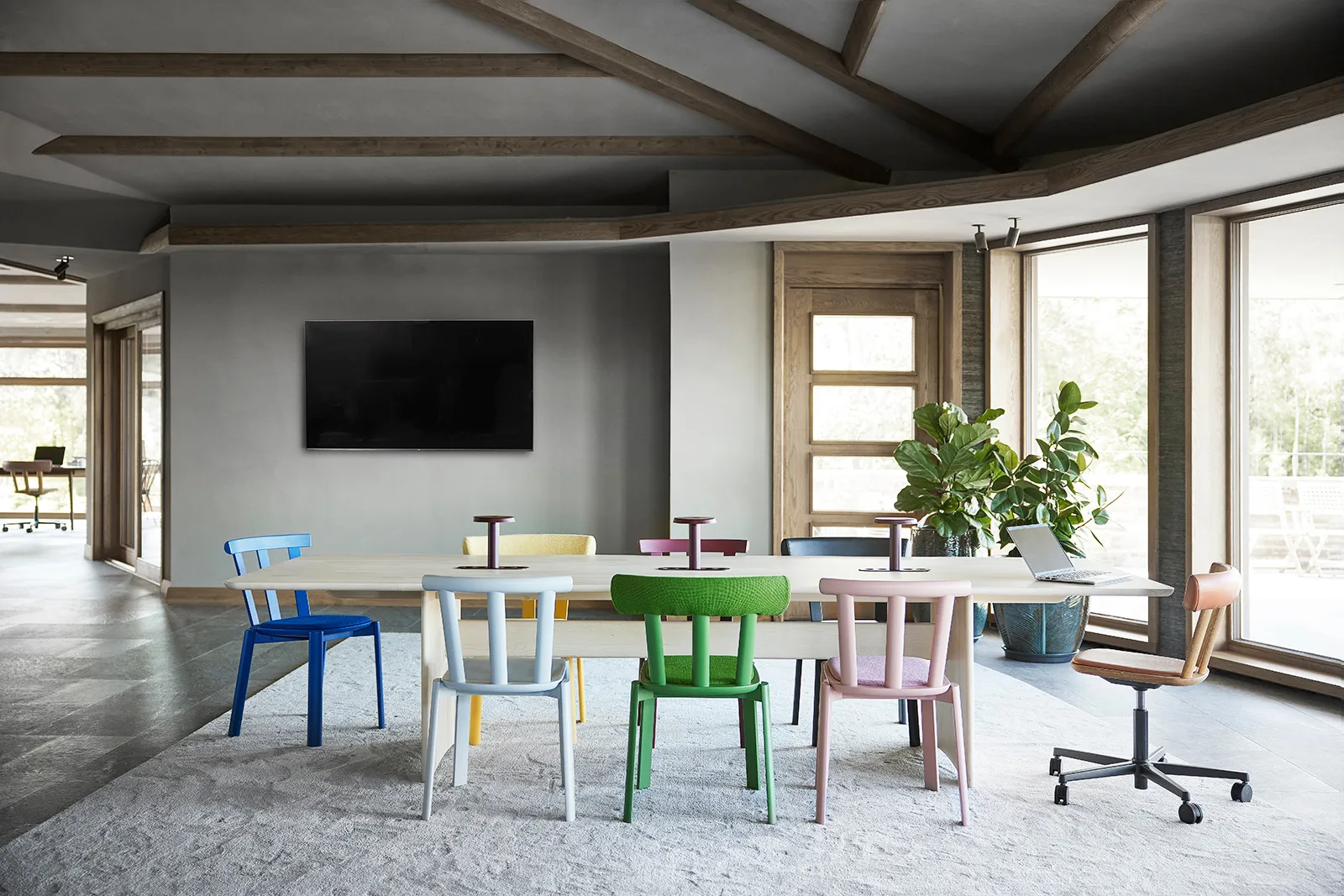 Tavolo Alt 90x320 cm betulla, Laccato opaco chiaro Stolab