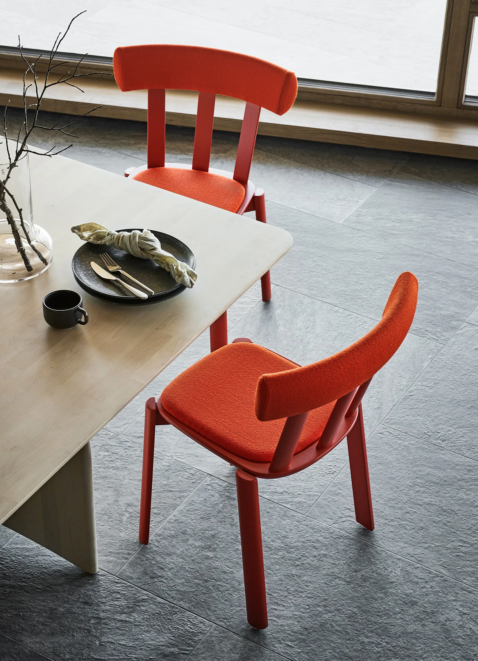 Tavolo Alt 90x320 cm betulla, Laccato opaco chiaro Stolab