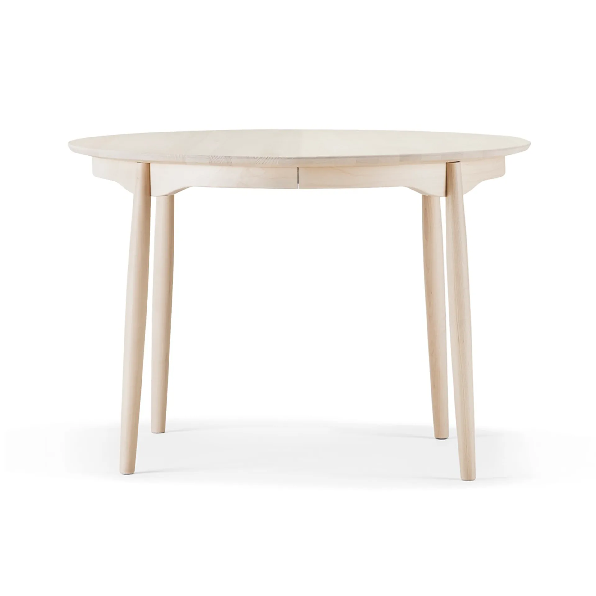 Tavolo da pranzo divisibile Carl, Betulla chiara laccata opaca, Ø115 cm Stolab