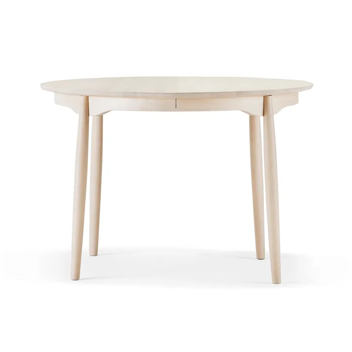Tavolo da pranzo divisibile Carl - Betulla chiara laccata opaca, Ø115 cm - Stolab