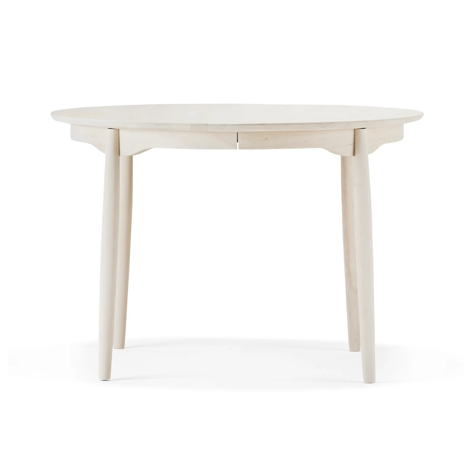 Tavolo da pranzo divisibile Carl, Betulla con finitura a olio bianco, Ø115 cm Stolab