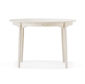 Tavolo da pranzo divisibile Carl - Betulla con finitura a olio bianco, Ø115 cm - Stolab