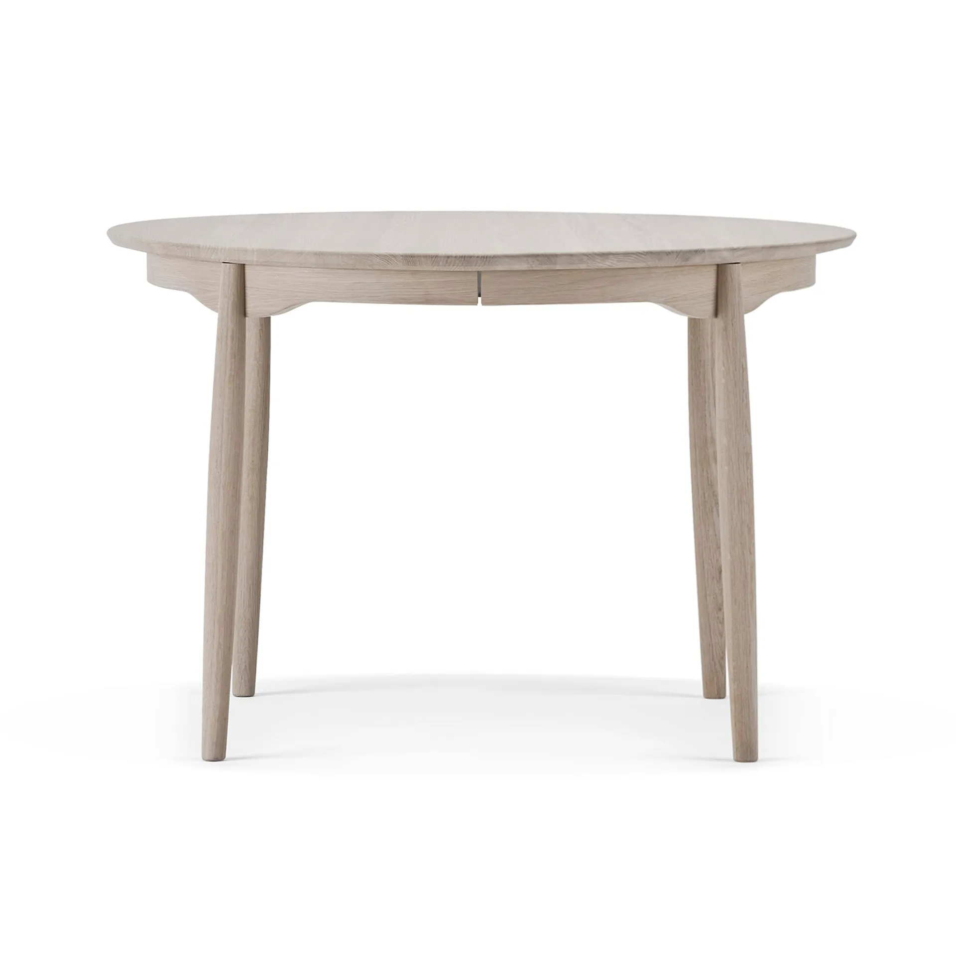 Tavolo da pranzo divisibile Carl, Rovere oliato bianco, Ø115 cm Stolab