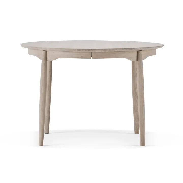 Tavolo da pranzo divisibile Carl - Rovere oliato bianco, Ø115 cm - Stolab