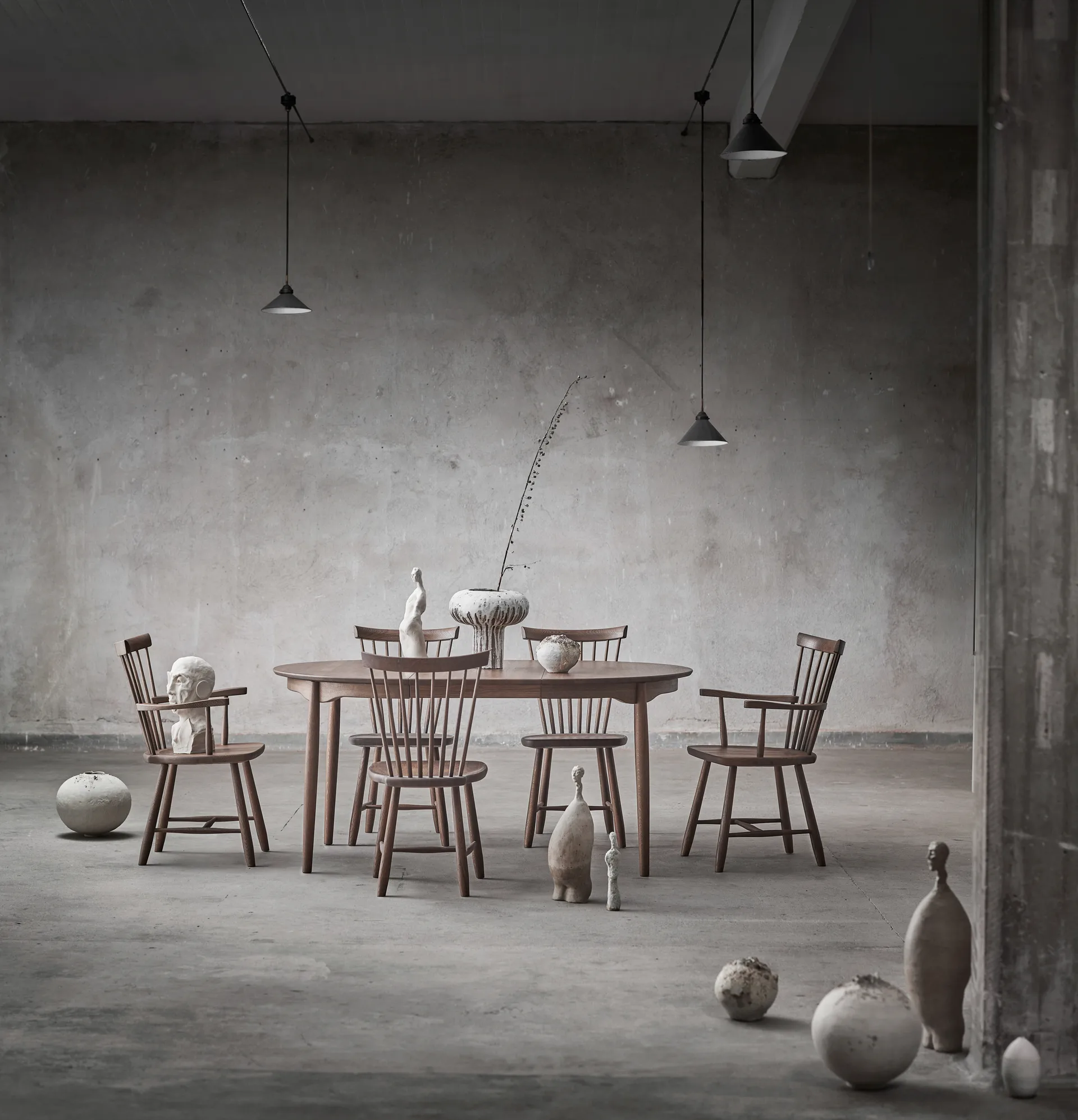 Tavolo da pranzo estendibile Carl, Ø 115 cm, Rovere affumicato Stolab