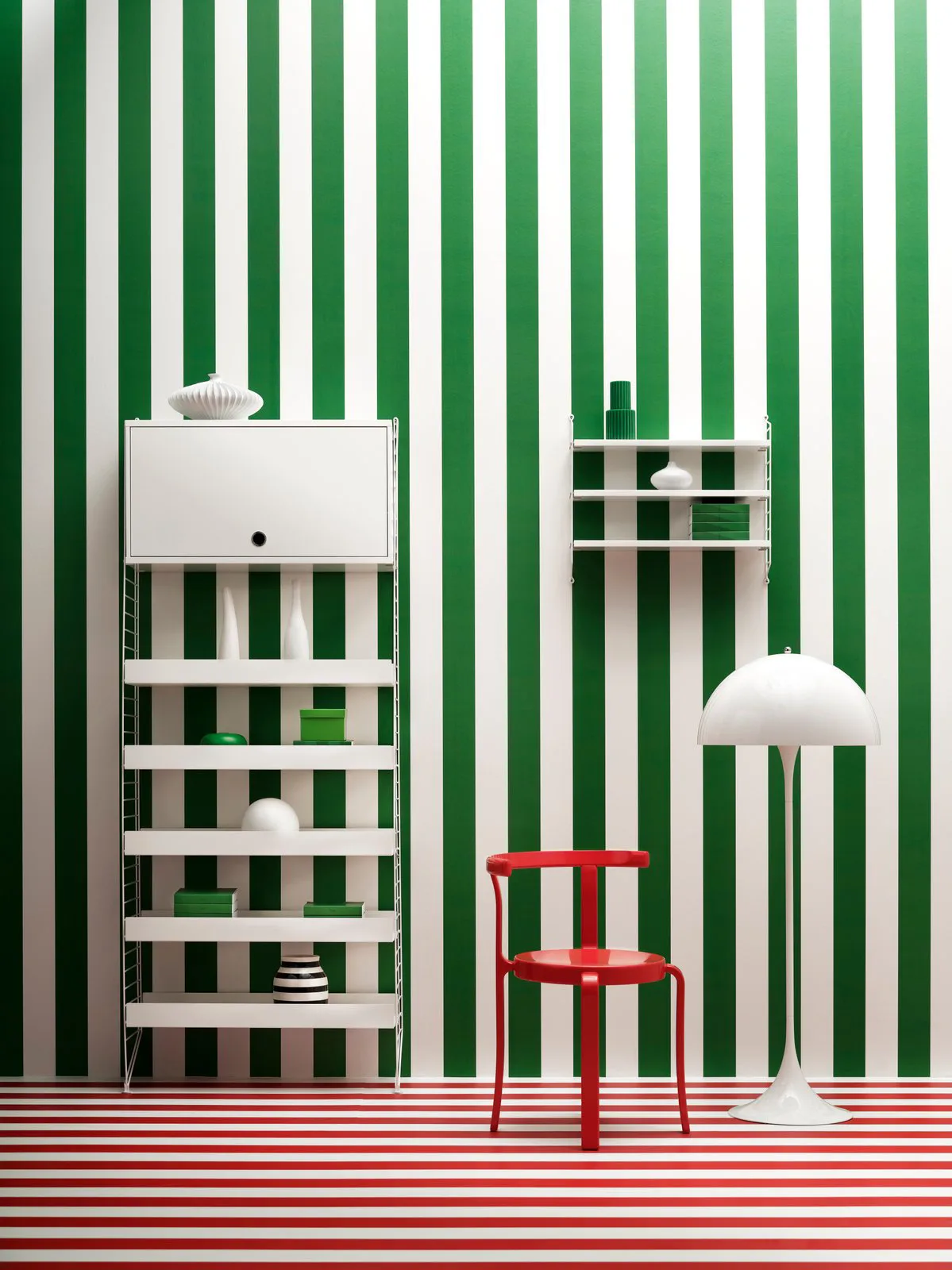 Armadietto con apertura verso l'alto String, Bianco, 58x30 cm String