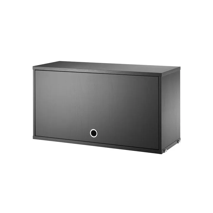 Armadietto con apertura verso l'alto String - Frassino tinto nero, 78x30 cm - String