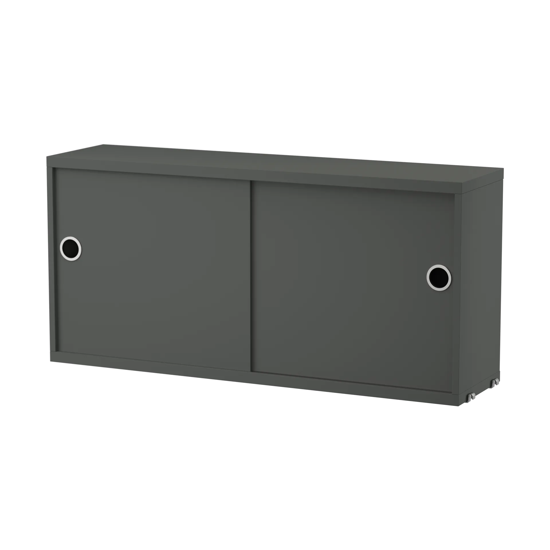 Cassettiera con ante scorrevoli String, Grigio scuro, 78x20 cm String